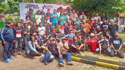 Ratusan jurnalis adu ketangkasan di ajang Jurnalis Fest 2024 di Taman Pemuda Pratama, Depok, Jawa Barat, pada Jumat (24/8/2024).